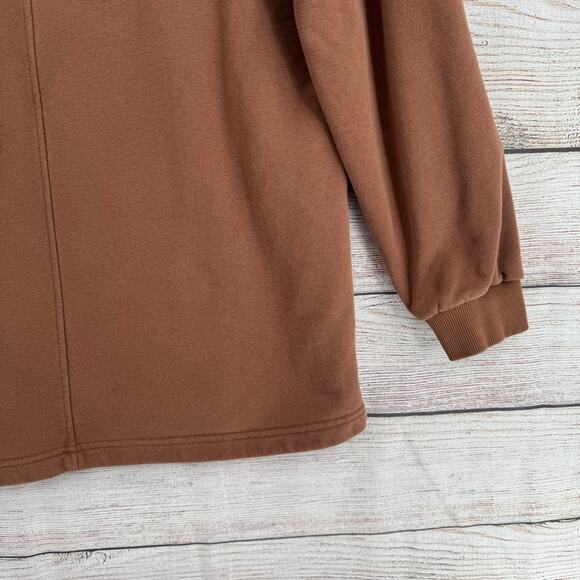 Varley Rowan Sweat Crewneck Sweatshirt Womens Large Brown Fleece - Picture 13 of 14